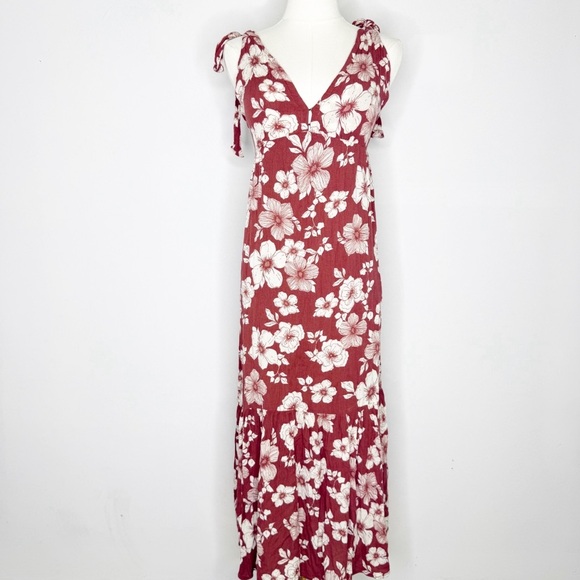 Abercrombie & Fitch Floral Tie-Strap Midi Dress Size XS - Picture 3 of 8